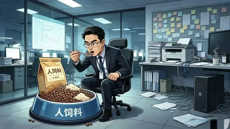打工人开始啃食“饲料”，人类正朝着牲畜飞速“进化”，消灭食欲指日可待