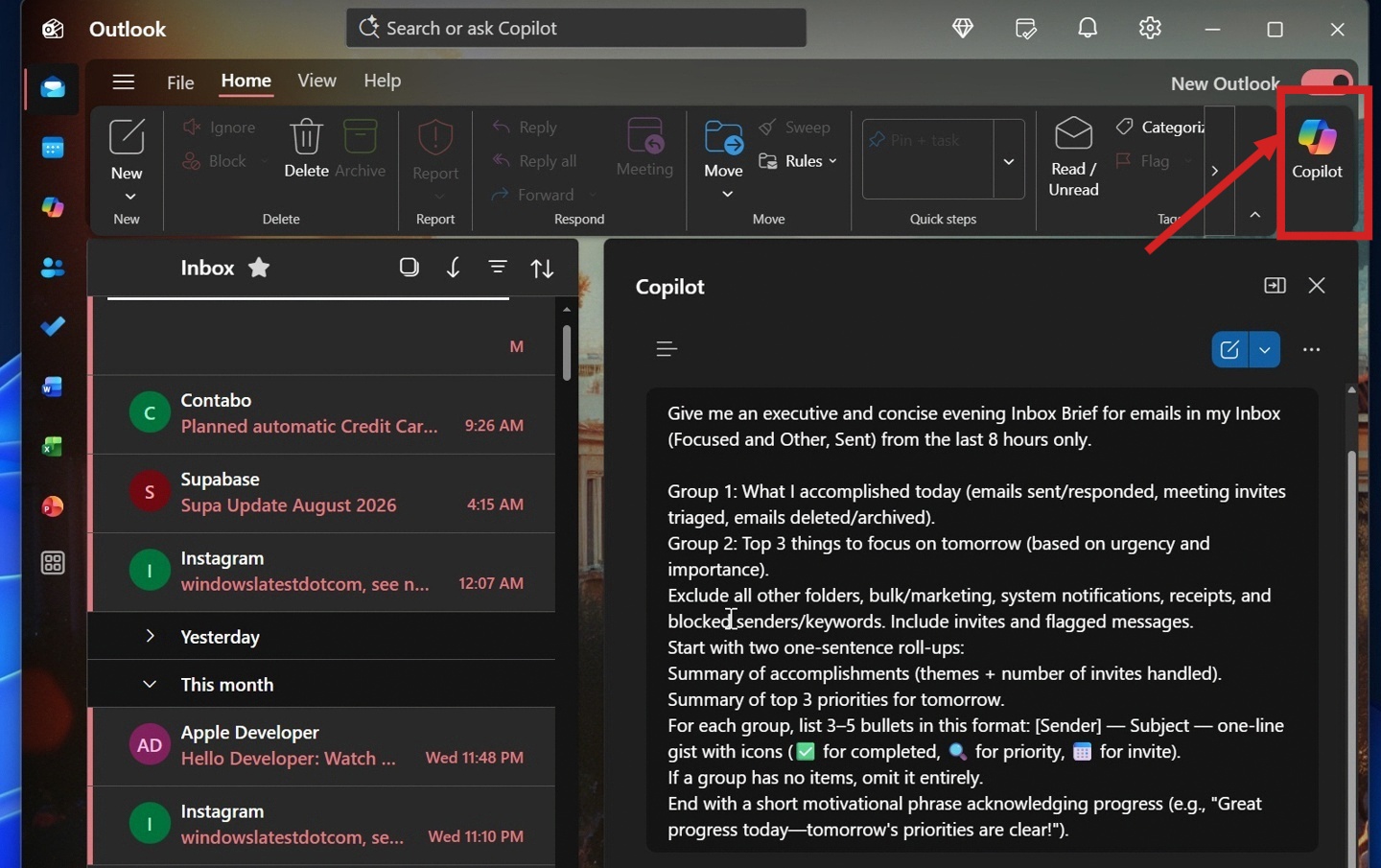 微软承认 Win10/Win11 经典版 Outlook 存在 Copilot入口消失bug