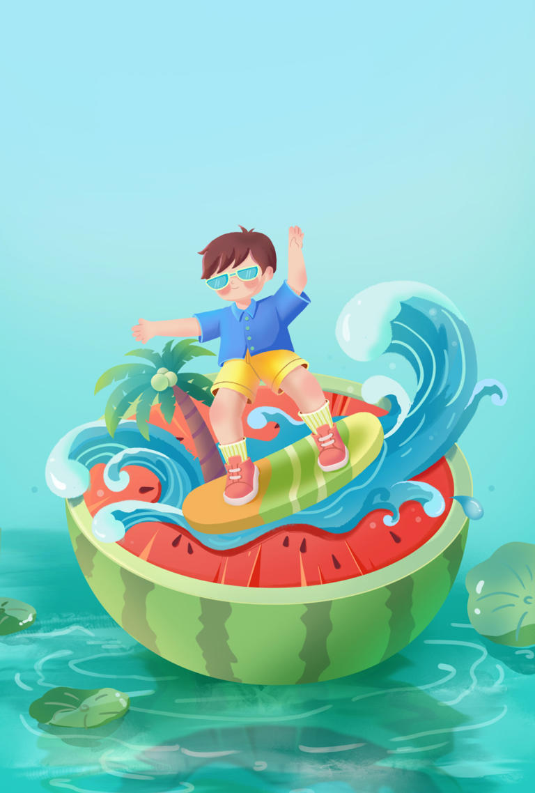 夏日西瓜冲浪奇遇