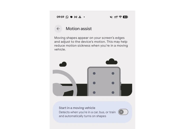 Google为Android 17推出“Motion Assist”功能 用动态圆点缓解乘车晕动症
