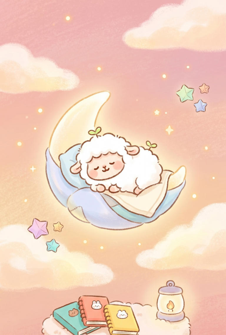 晚安，月亮与小羊