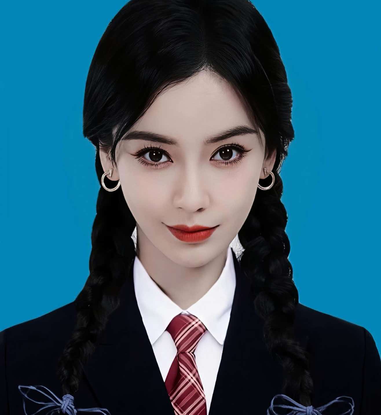 Angelababy早期证件照翻红，原生骨相扛住素颜考验，“从小美到大”实锤了